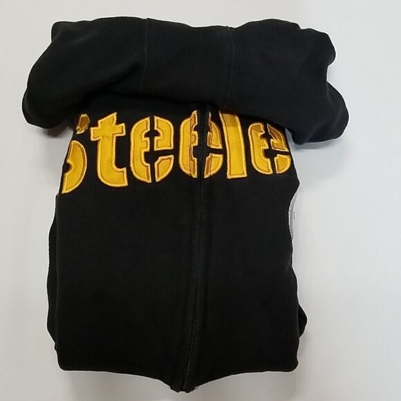 Pittsburgh Steelers Hoodie Youth Large (14-16) Stated Full-Zip Black Team App. - Picture 8 of 9